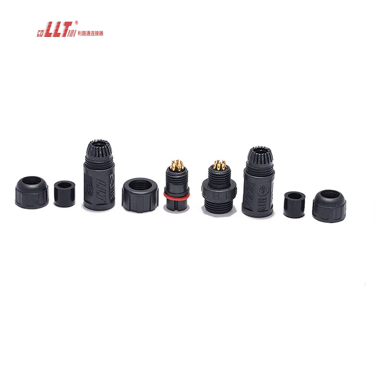 LLT Factory M12 8pin Screw Led Light IP68 Waterproof Connector for Circuit Connection detail 3