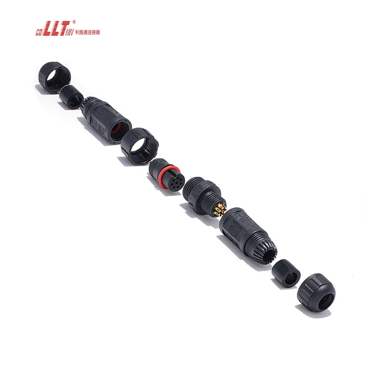 LLT Factory M12 8pin Screw Led Light IP68 Waterproof Connector for Circuit Connection detail 4