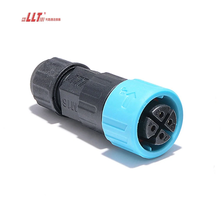 LLT M16 4pin Panel Mount IP67 IP68 Male to Female Board Waterproof Connector detail 5