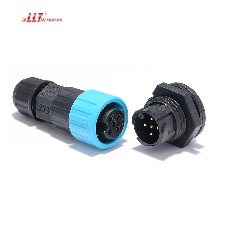 LLT 5pin M16 Circular Led IP68 Waterproof Panel Mount Wire Watertight Connector detail 2