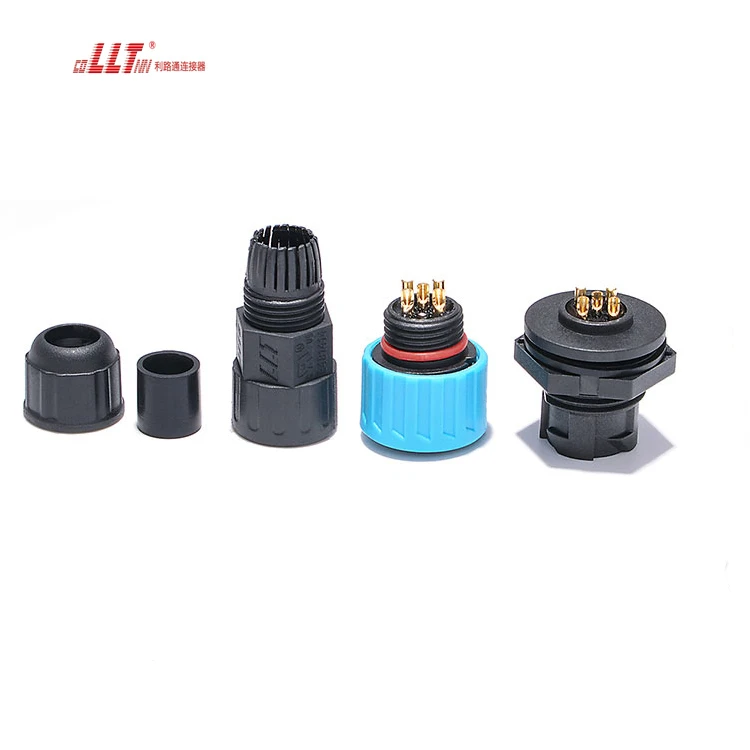 LLT 5pin M16 Circular Led IP68 Waterproof Panel Mount Wire Watertight Connector detail 3