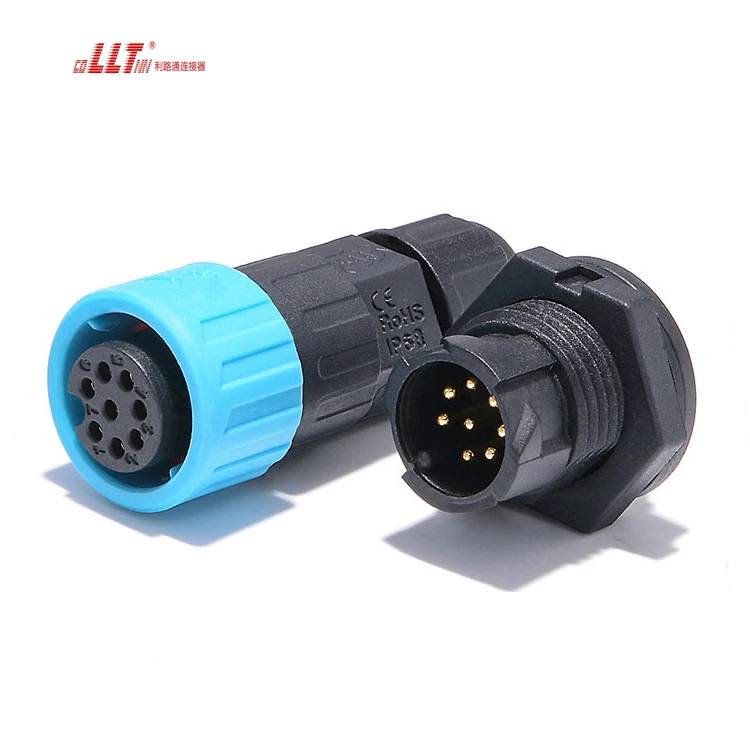 LLT 8pin M16 Assembly Automotive Plastic Rear Panel Mount Waterproof Connector Ip68 thumbnail