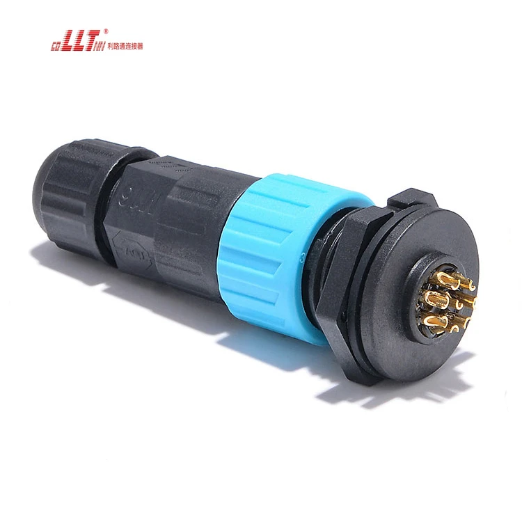 LLT 8pin M16 Assembly Automotive Plastic Rear Panel Mount Waterproof Connector Ip68 detail 2