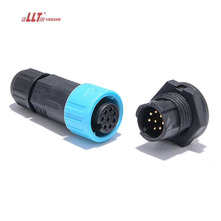 LLT 8pin M16 Assembly Automotive Plastic Rear Panel Mount Waterproof Connector Ip68 detail 3