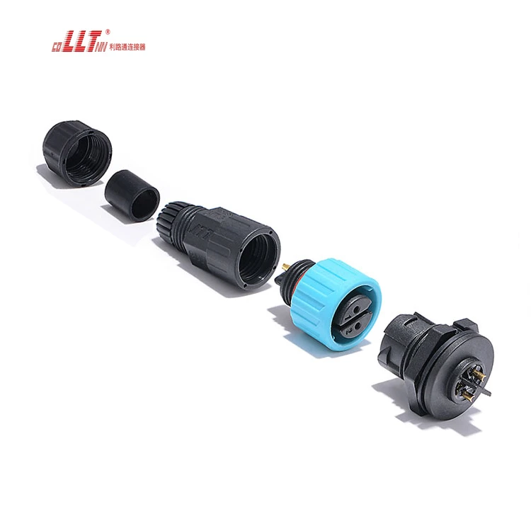 LLT Electrical IP68 Waterproof Power 2pin  M16 Push Lock Panel Mount Connector detail 4