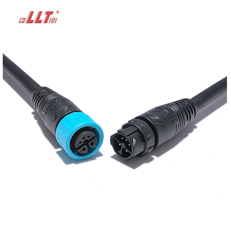 LLT M16 2+3 pin push lock waterproof cable connector detail 2