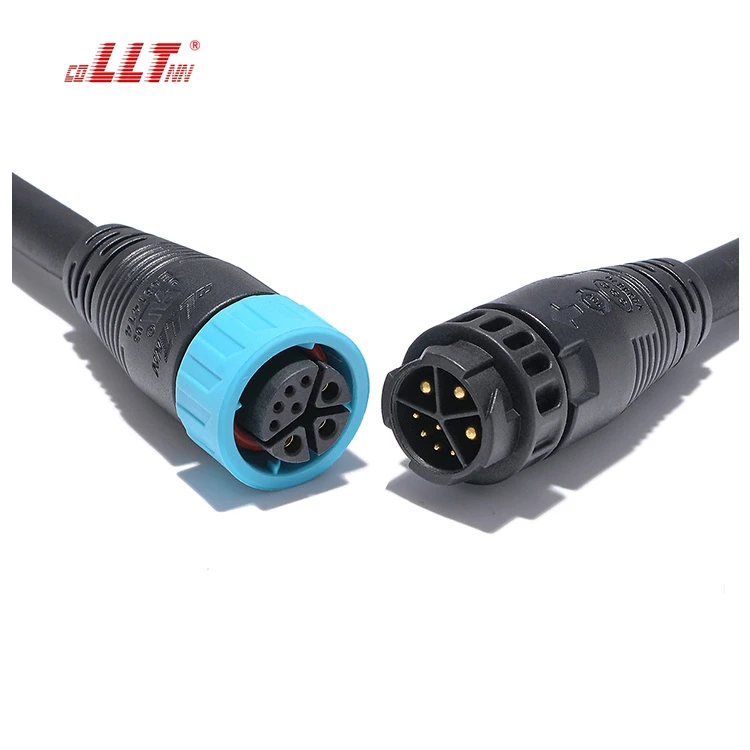 LLT M19 push lock 3+5 pin waterproof cable connector detail 2