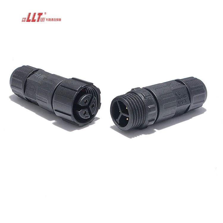LLT M16 IP68 Wire to Wire Electrical Screw Led Light 3pin Waterproof Connector detail 6