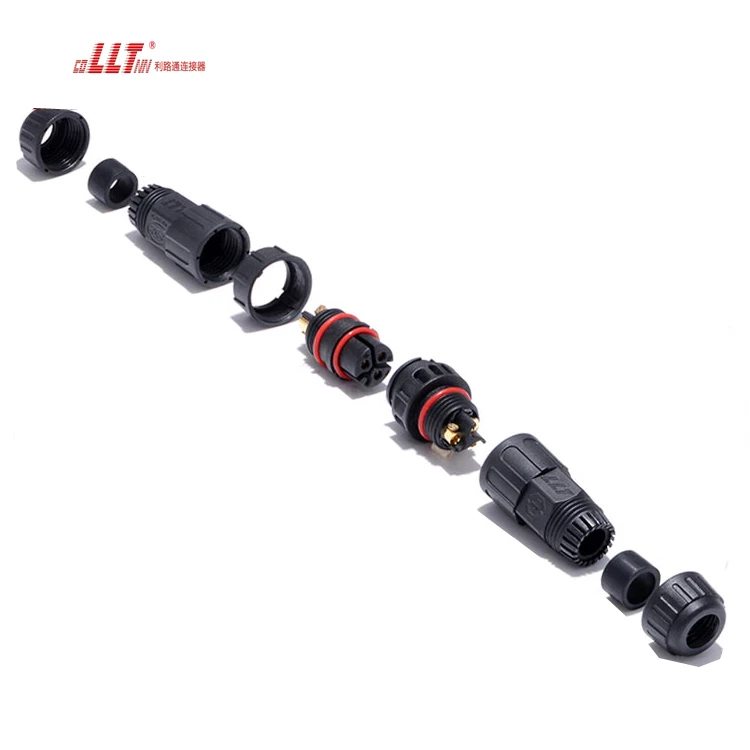 LLT Male Female M19 Plug IP68 Bayonet Lock Screw Wire Power 3pin Waterproof Connector detail 2