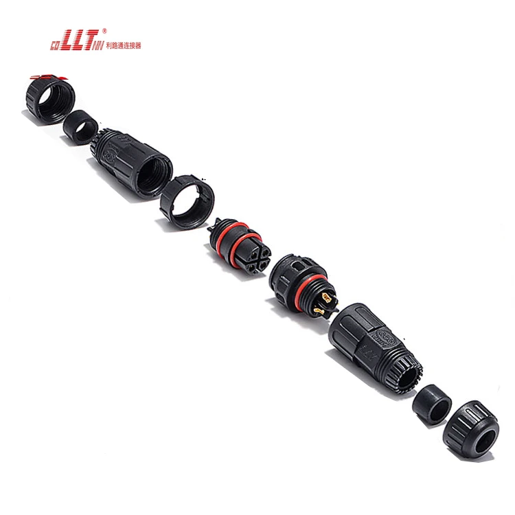 LLT 4pin M19 Plastic Insulation IP68 Waterproof Electrical Wire Power Connector detail 2