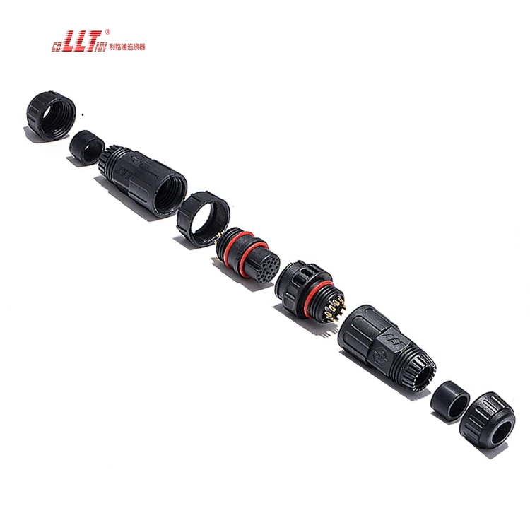 LLT 10pin M19 Male Female Electrical Wire IP68 Waterproof Data Connector detail 2