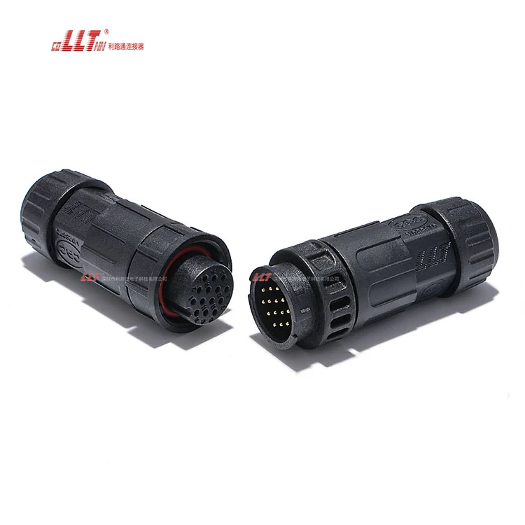 LLT Multi Pin 14pin Small Ampere Plastic IP68 Waterproof Electrical Cable for signal Transmission detail 2