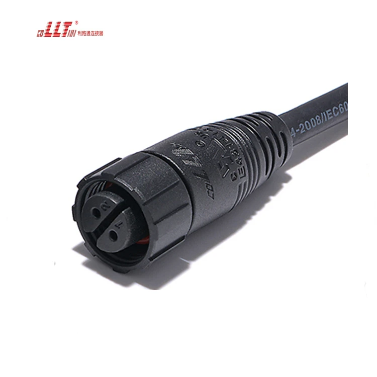 LLT M16 2pin Led Light Molded Cable Electrical Screw Connector Customized Length Cable detail 4