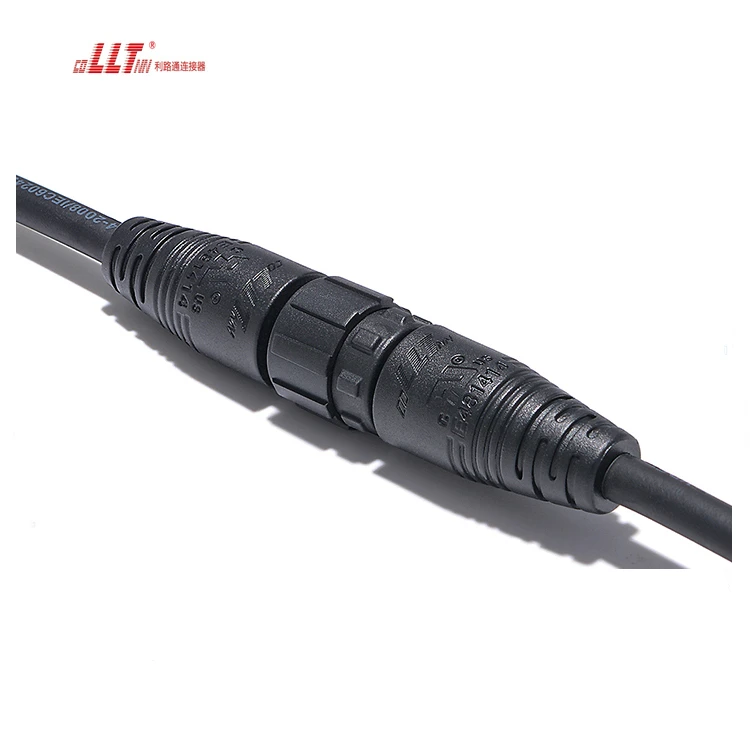 LLT M16 2pin Led Light Molded Cable Electrical Screw Connector Customized Length Cable detail 6