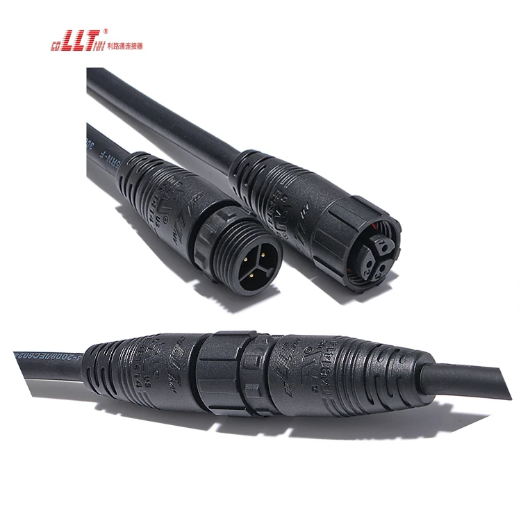 LLT Connector 3pin M16 Plastic PA66 Led Power Light Cable Connector thumbnail