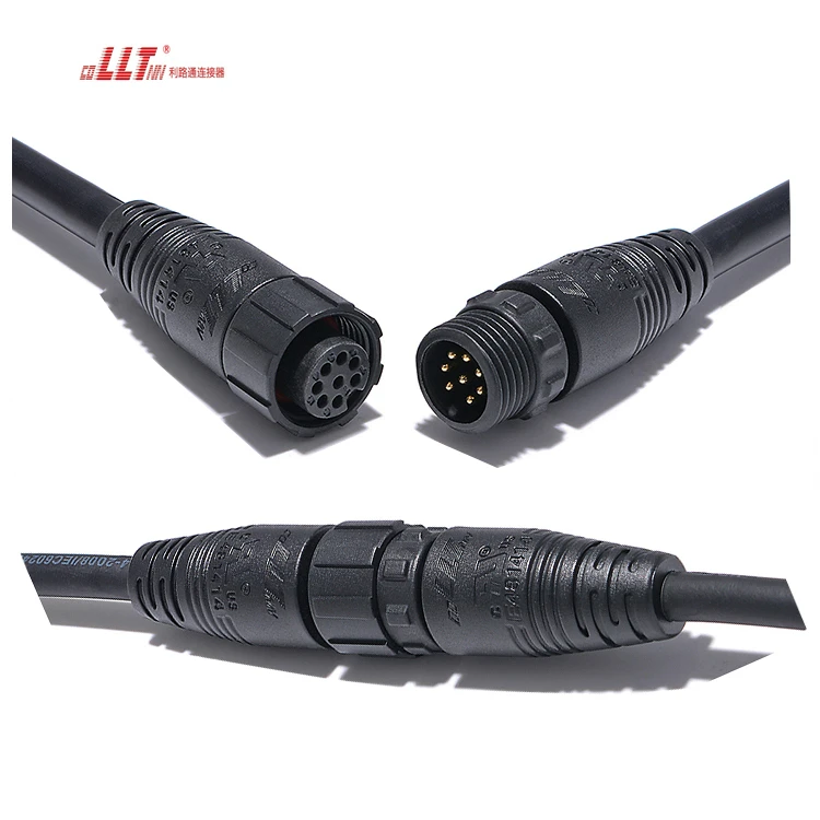 High Quality Led Strip Plug 8pin M16 IP67 Waterproof Wire Data Cable Connector Manufacturing thumbnail