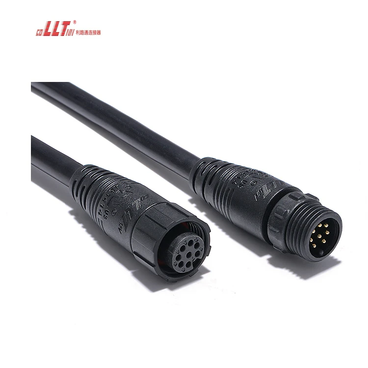 High Quality Led Strip Plug 8pin M16 IP67 Waterproof Wire Data Cable Connector Manufacturing detail 2