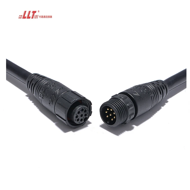 High Quality Led Strip Plug 8pin M16 IP67 Waterproof Wire Data Cable Connector Manufacturing detail 3