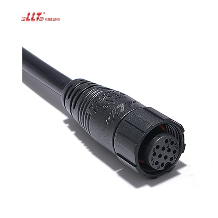 LLT 12pin High Quality Led Strip Plug M16 IP67 Waterproof Wire Cable Data Connector detail 3