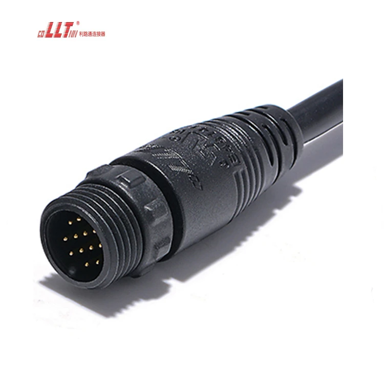 LLT 12pin High Quality Led Strip Plug M16 IP67 Waterproof Wire Cable Data Connector detail 4