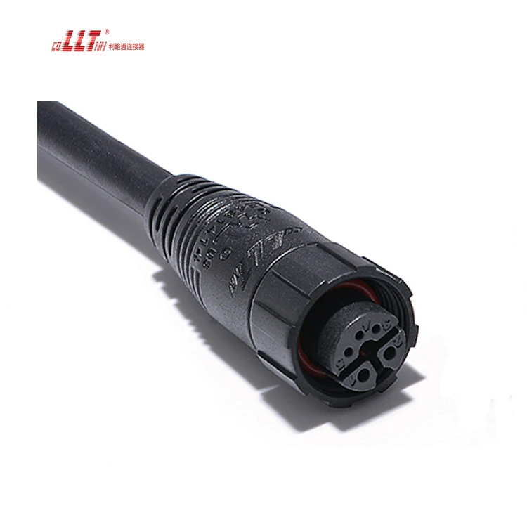 LLT Factory 2+3 Pin M16 Led Lamp Cable Joiner Power Plus signal Circular Ac Dc Waterproof Cable Connector detail 2
