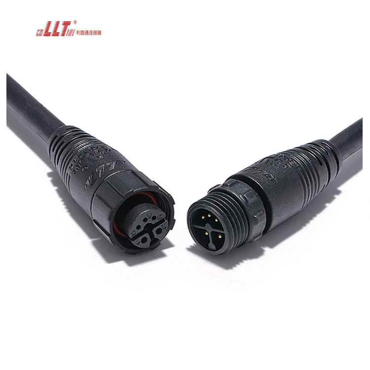 LLT Factory 2+3 Pin M16 Led Lamp Cable Joiner Power Plus signal Circular Ac Dc Waterproof Cable Connector detail 4