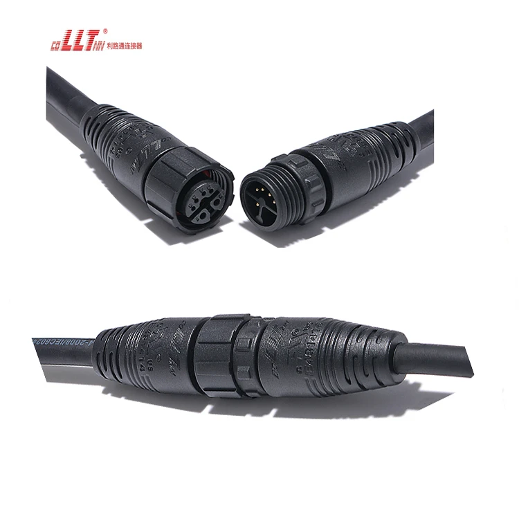 LLT 2+4pin Power Plus signal M16 Male Female Light Data Cable Connector