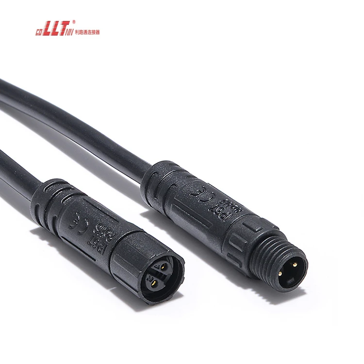 LLT 2pin M8 Mini Customized Length Cable Nylon Male Female Waterproof Plug Cable Connector detail 2