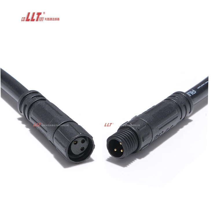 LLT M8 Circular Male Female Wire Waterproof Sensor Cable Plug Socket