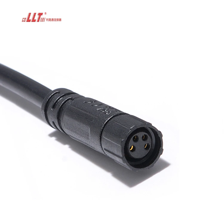 LLT Corrosion Resistance 4pin Screw Ebike Electrical Waterproof Battery Cable Connector M8 detail 3
