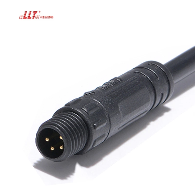 LLT Corrosion Resistance 4pin Screw Ebike Electrical Waterproof Battery Cable Connector M8 detail 4