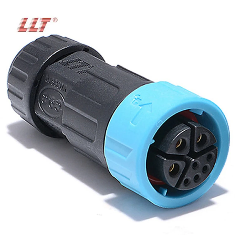 LLT M19 push lock 3+5 pin front male panel waterproof connector detail 2