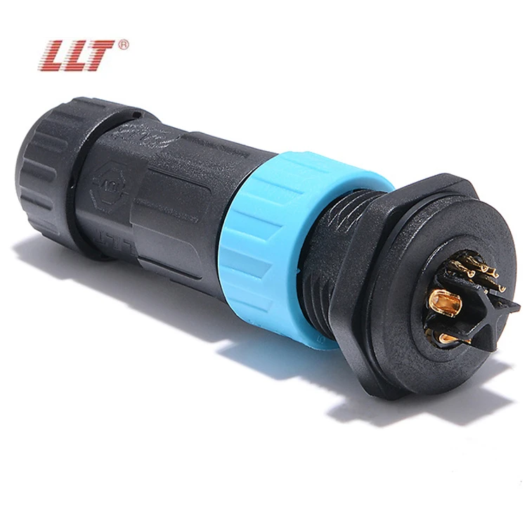 LLT M19 push lock 3+5 pin front male panel waterproof connector detail 3