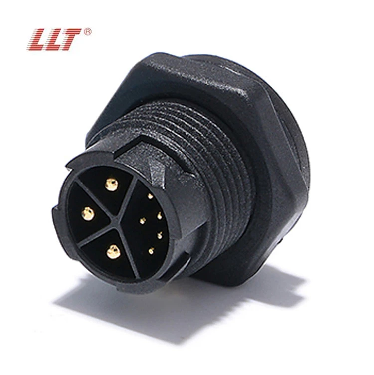 LLT M19 push lock 3+5 pin front male panel waterproof connector detail 5