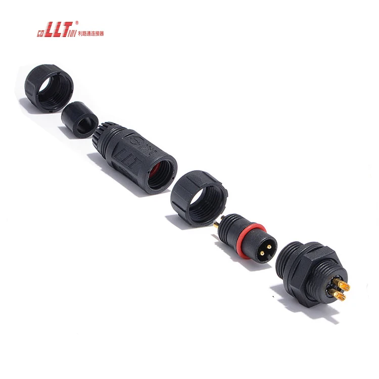 LLT Ip68 2 Pin Waterproof M12 Manufacture Cable Electric Wire Panel Mount Connector detail 5