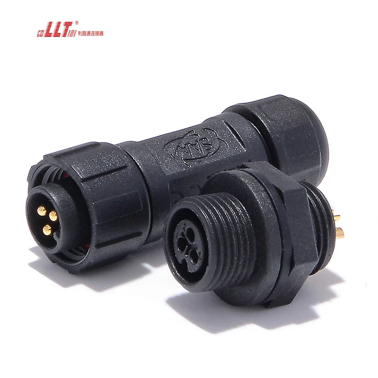 LLT M12 3pin rear panel female outdoor electrical Data panel connector