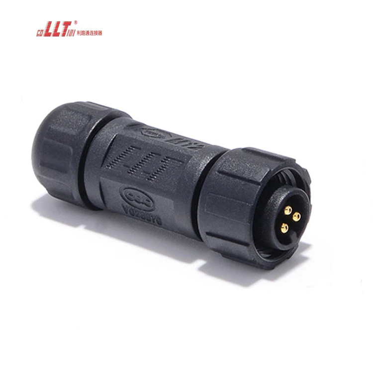 LLT M12 3pin rear panel female outdoor electrical Data panel connector detail 6