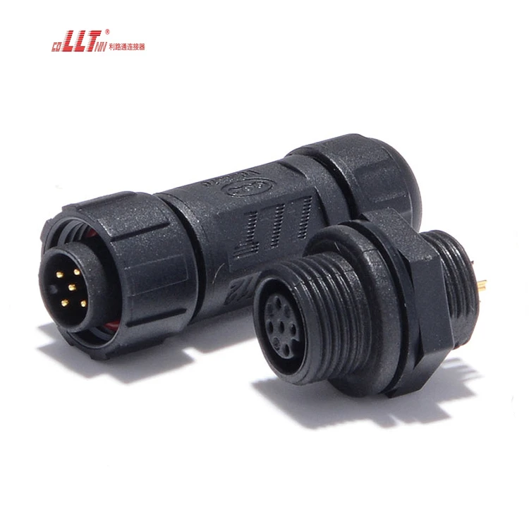 LLT Electric 5pin Female Panel Low Voltage Electric IP68 M12 Connector detail 2