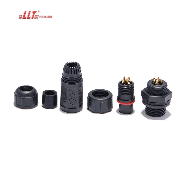 LLT Electric 5pin Female Panel Low Voltage Electric IP68 M12 Connector detail 3