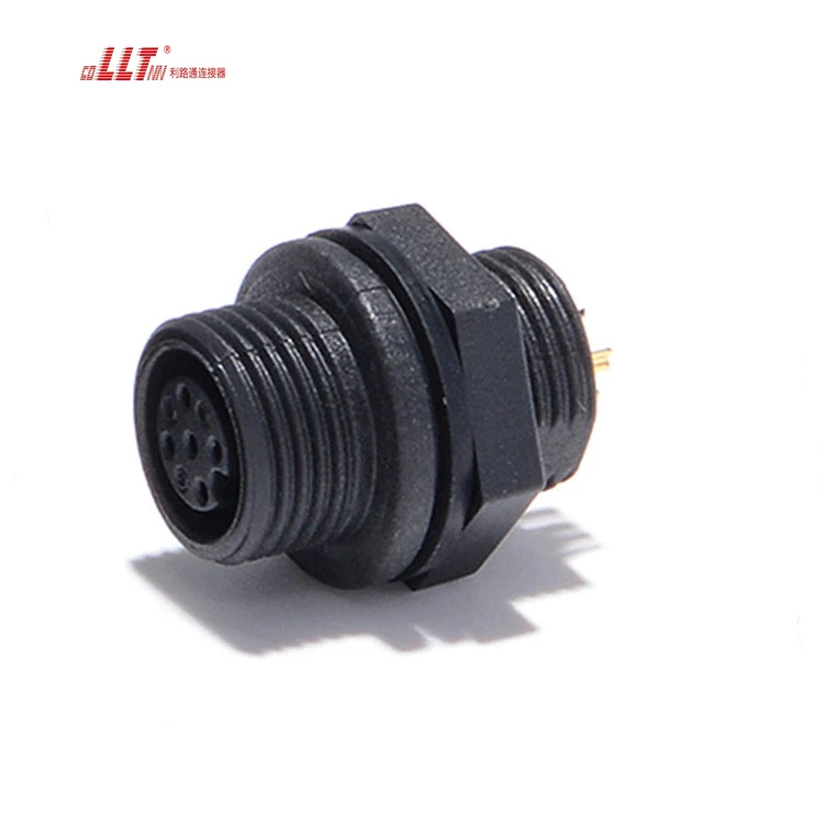 LLT Electric 5pin Female Panel Low Voltage Electric IP68 M12 Connector detail 5