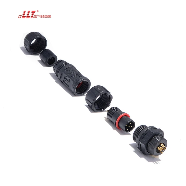 LLT Electric 5pin Female Panel Low Voltage Electric IP68 M12 Connector detail 6