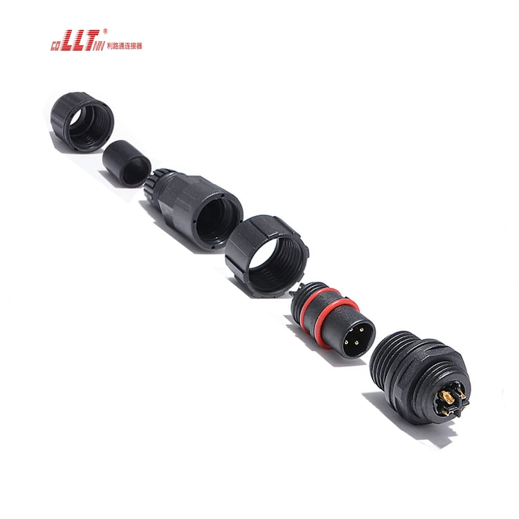 LLT M16 IP68 Waterproof 15A 4 Pin Screw Lock Outdoor Power Female Male Panel Mount Connector detail 6
