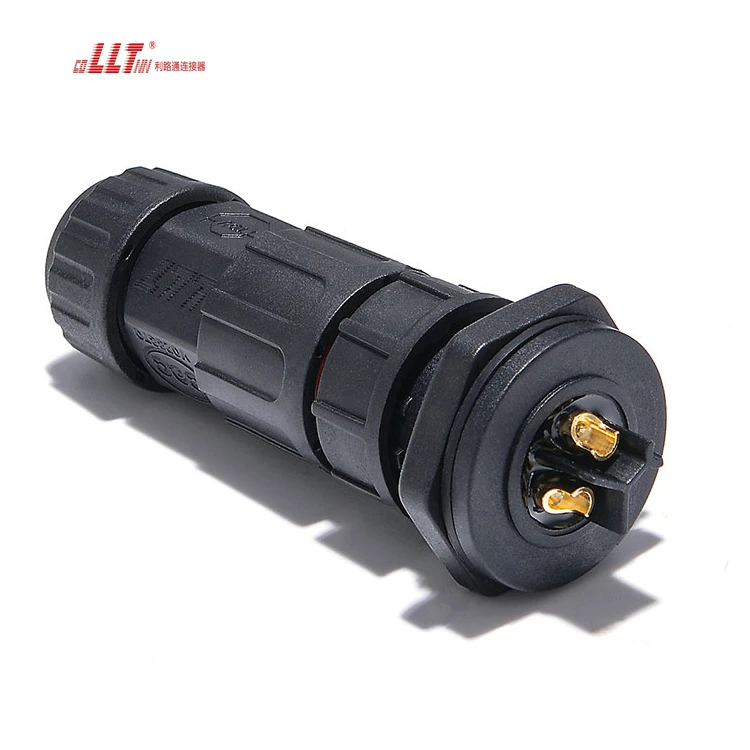 LLT Connector 3pin female panel mount M19 led light outdoor waterproof socket detail 3