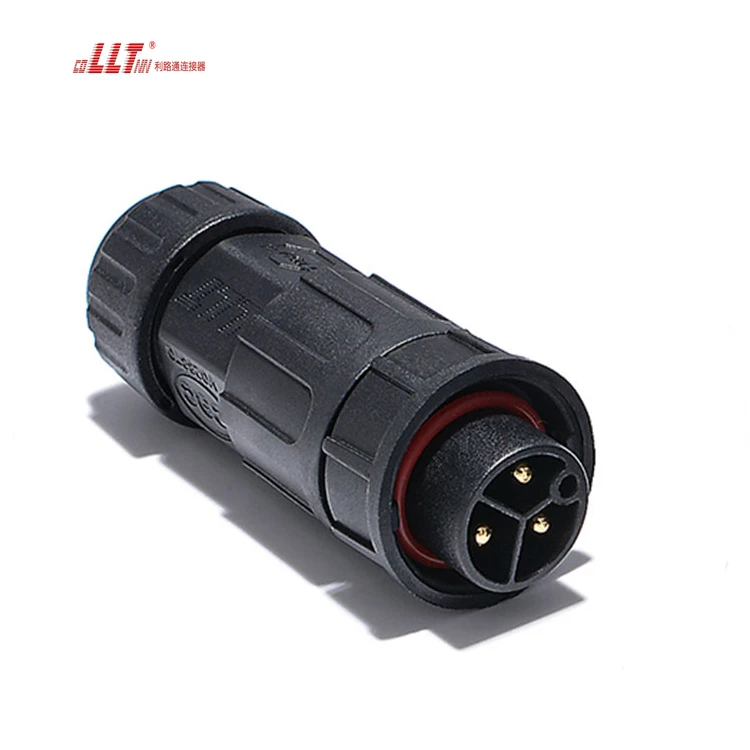 LLT Connector 3pin female panel mount M19 led light outdoor waterproof socket detail 4