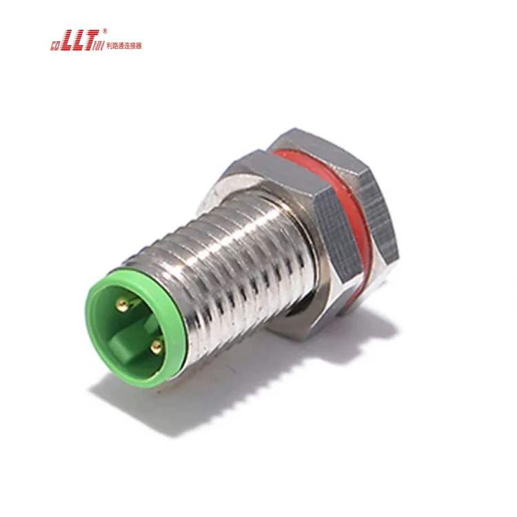 LLT M8 2pin metal front panel signal data cableconnector detail 6