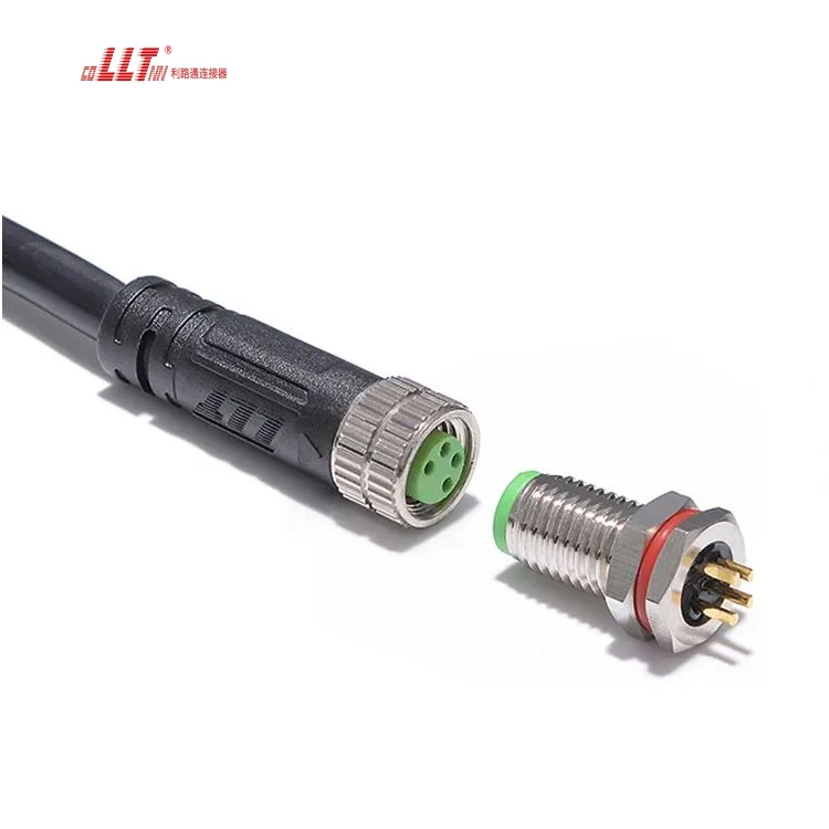 LLT Customized Cable M8 4 Core Metal Socket Wire Male Female Docking Waterproof Connector detail 3