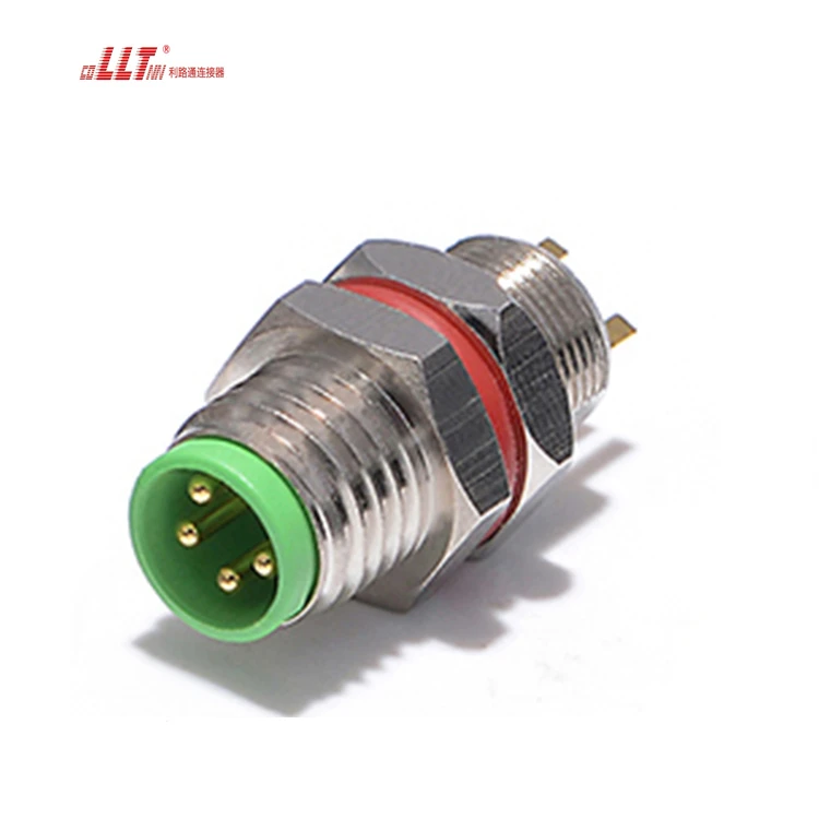 LLT Connector 4pin M8 electrical solder wire cctv accessories panel cable connector detail 6