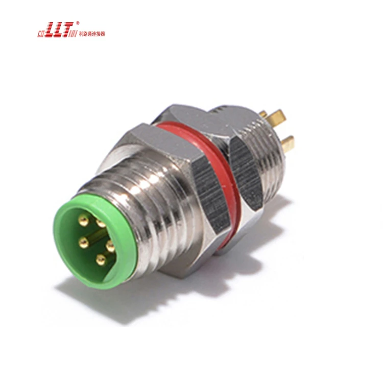 LLT M8 5pin AC DC Female Male Right Angle Electrical signal Cable Connector detail 2
