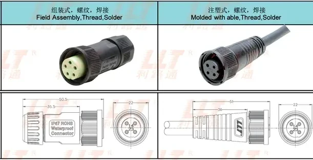 M20 Male Connector Female Pin Specifications
